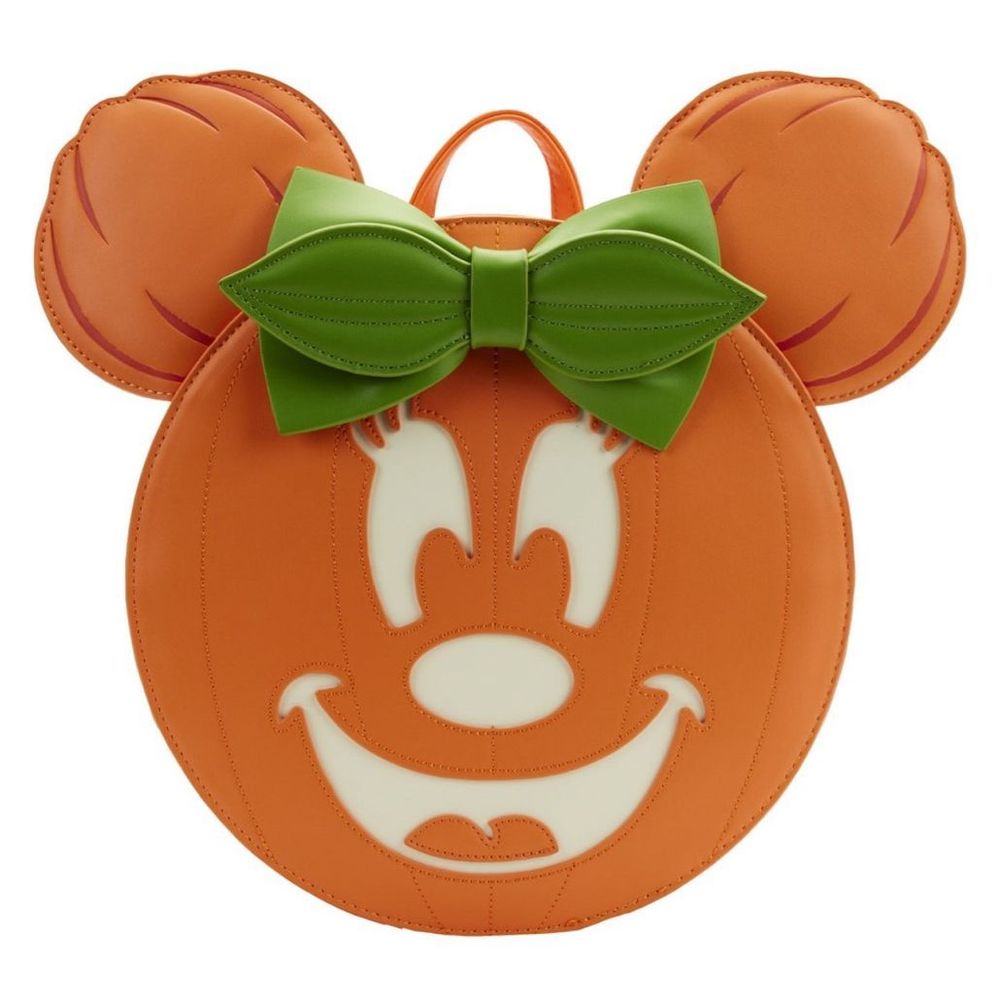 NWT BUNDLE Loungefly Glow Face Minnie Pumpkin Backpack and Wallet